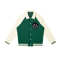 Contrast Raglan Sleeve Baseball Jacket